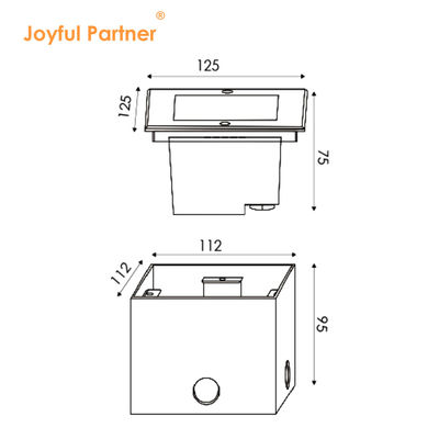 12VDC Квадратная подземная лампа IP67 4W 8W 125*125MM из нержавеющей стали DMX RGBW4in1