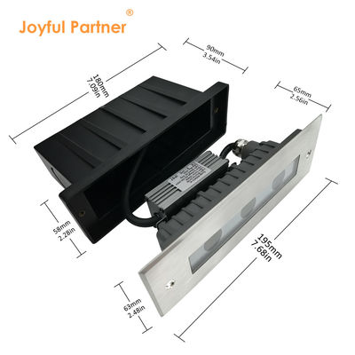 Светодиодный наземный свет DC24V 3W 6W 3000K #316 SS IP67 Линейная длина 195MM +Темперное стекло
