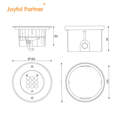 водонепроницаемая подпольная подсветка алюминиевая корпус 3500K теплый белый DIA162MM 2 года гарантия