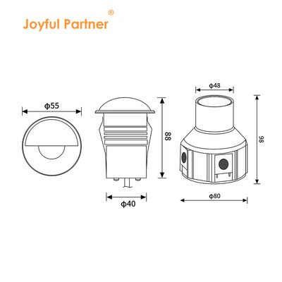 Сниженный светодиодный подземный свет полутень AC220V 316# из нержавеющей стали с диффузным стеклом