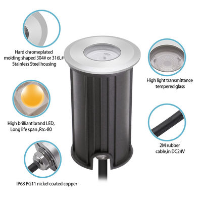 Водонепроницаемые подводные светильники DC12V 24V 316 из нержавеющей стали, залитые смолой, 3W RGB3in1