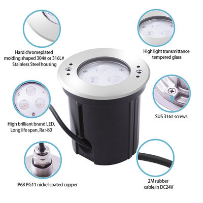 3W 6W Бассейн Подводный свет Похороненный IP68 Rgb светодиодные подводные огни