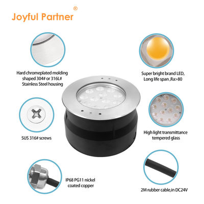 12 Вт 24 Вт RGB IP68 Подводное освещение Сниженная светодиодная лампа бассейна