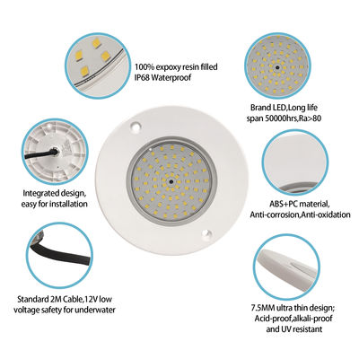 6W LED PAR56 бассейнный свет Ультра тонкий ПК материал Стенный монтаж бассейнные огни