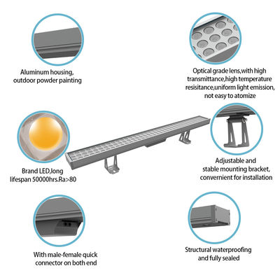Коммерческий прямоугольный светодиодный линейный подсвет 108W 1000MM Фасадный стенный стиральный свет