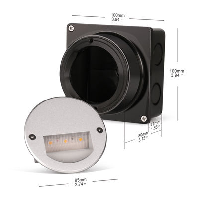 Алюминиевый наружный светодиодный шаговой свет IP65 Круглый крышка Квадратная лестница с рукавами