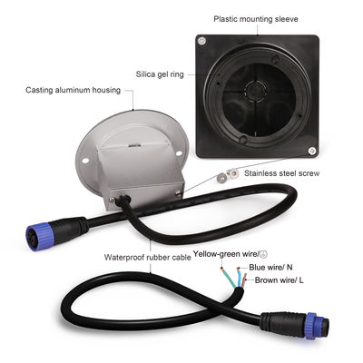 Алюминиевый наружный светодиодный шаговой свет IP65 Круглый крышка Квадратная лестница с рукавами