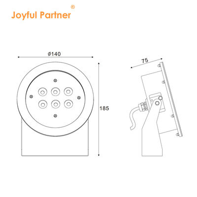 Подводный светильник для пруда 6 Вт 12 Вт 316L Нержавеющая сталь IP68 DIA140MM Для соленой воды