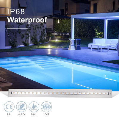Подводная линейная бассейнная лампа IP68 48W RGB из нержавеющей стали 316