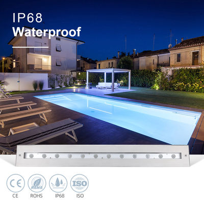 Высококачественный прямоугольный яркий асимметричный луч IP68 SS316L Подводный свет Линейный стеновой стиральный аппарат Светодиодный бассейн