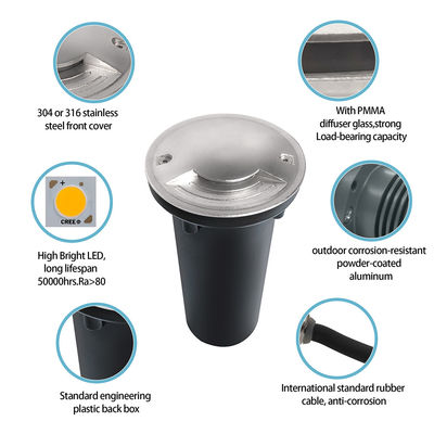 Один Два Четыре способа Легко собрать водонепроницаемое 220В CREE COB LED IP67 LED мини садовое подземное освещение