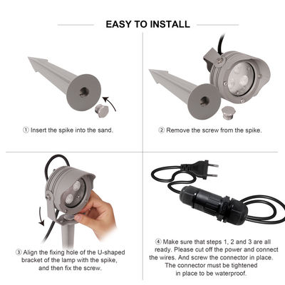 3W 6W RGB IP67 водонепроницаемый DC12V 24V оптический отражатель светодиодный пластиковый пик точек света для садовых деревьев