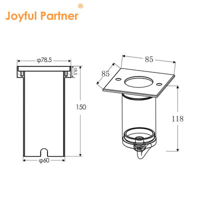 COB светодиодные наземные фонари Противосветление IP67 водонепроницаемость 6W 12V/24V Квадратная круглая форма Алюминиевый корпус