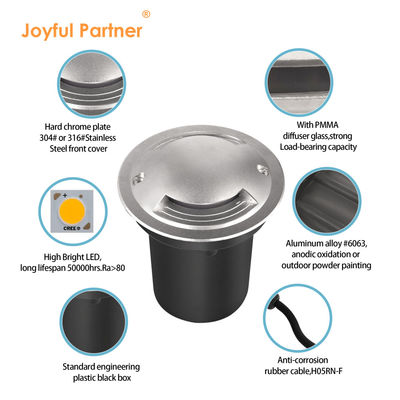 Ландшафтный наземный свет Cree COB LED 3000k One Two Four Side View Driveway Light SS316 Передняя крышка IP67