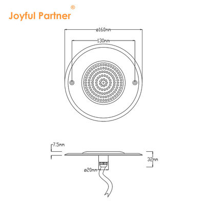 IP68 Полностью герметичный водонепроницаемый одноцветный 160 * 7,5 мм Ультратонкий бассейн погружаемые светодиодные фонари с сертификацией CE