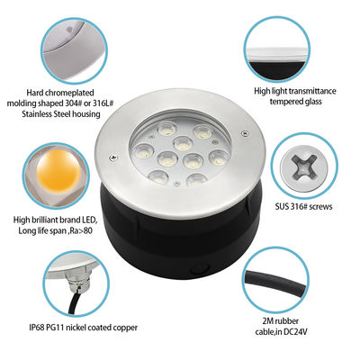 12V 24V светодиодный подводный свет 9W 18W RGB полный цвет из нержавеющей стали IP68 светильники для бассейна