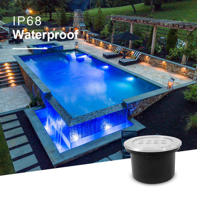 Светильники под водой RGBW IP68 SS316 DIA200mm водонепроницаемые CE Rohs IP68 многоцветные DC24V