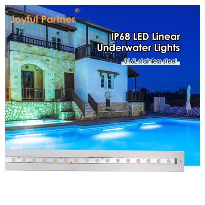 IP68 Подводный линейный свет из нержавеющей стали 316 24W LED DALI Сглаживаемый с пластиковым монтажным ручкой