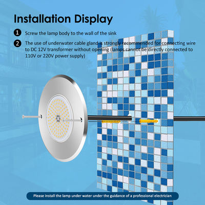 Светодиодный подъемный бассейн DIA160MM*32MM AC12V 316 из нержавеющей стали с RGB контроллером