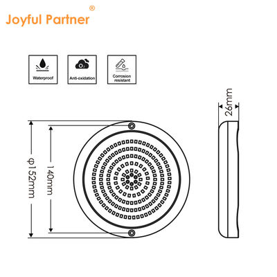 Светильники бассейна смола заполненная плоская форма RGB поверхность монтированная SMD LED DIA152MM