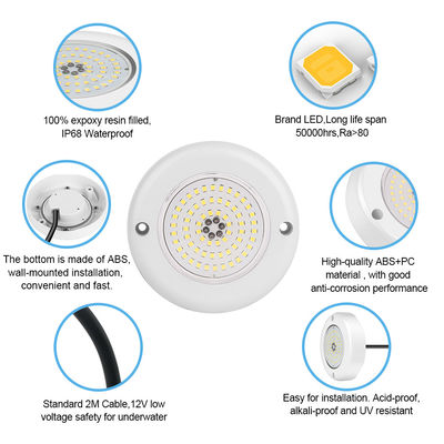 AC 12V подводное подводное IP68 RGB переключатель управления PC 15W смолой заполненная поверхность установленный светодиодный бассейн свет
