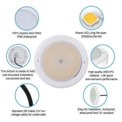 PRA56 Подводные плавательные фонари DIA152MM Малый размер Стенный монтаж AC12V 18W Резина полностью