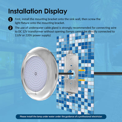 Радостные бассейнные огни 12В переменного тока Обновление SMD Чип RGB Цвет IP68 Все в одном наборе Дизайн для бетонного бассейна