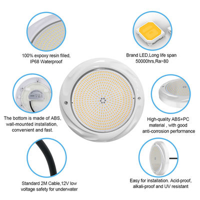 35 Вт светодиодное освещение бассейна для бетонного бассейна SPA 230 * 35 мм ABS материал AC12V RGB RGBW