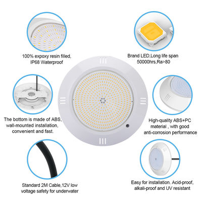 25w Подводная высококачественная смола заполненная 12V IP68 теплый белый 35W освещение бассейна для бассейна