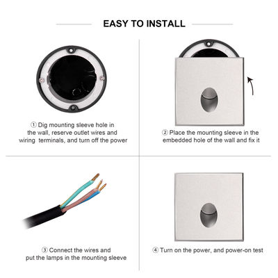 Умный светодиодный настенный светильник IP65 Алюминиевый корпус квадратная форма DC 24v 1w 2w 3w светодиодный лестничный свет для коридора