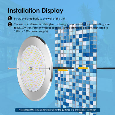 Дистанционное управление Водный бассейн Светильники из нержавеющей стали 316 На поверхности установлено 42W Бассейнный свет AC12/24V RGB