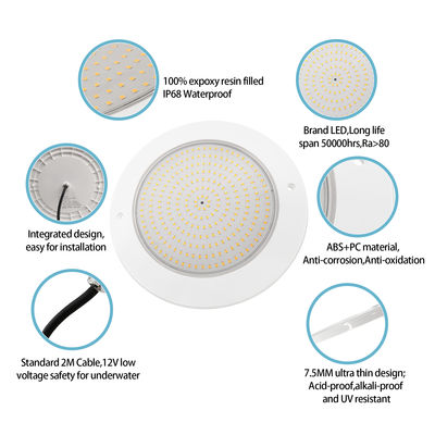 IP68 водонепроницаемое освещение 35 Вт Ультра стройный H7.5 мм наружное освещение ABS материал DC 12 Вт настенный бассейн светильники