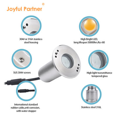 IP68 Подводные светодиодные бассейнные огни из нержавеющей стали 316 1W 2W Погружаемая асимметричная линза