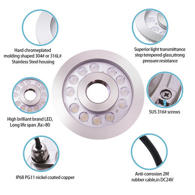 IP68 светодиодный фонтан 36W нержавеющая сталь 3 в 1 RGB подводный свет