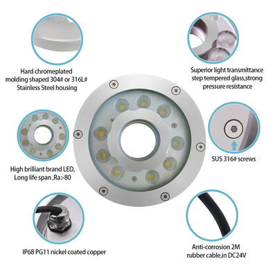 Подводные светодиодные фонтаны водонепроницаемые DC12V 24V нержавеющая сталь DMX RGB для бассейна