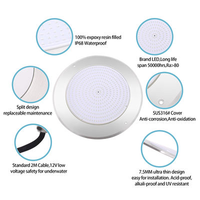 IP68 Светодиодный светильник PAR56 для бассейна RGB, смена цвета, 12 В постоянного/переменного тока, 35 Вт, диаметр 280 мм, SMD2835, 432 шт., с цветной упаковкой