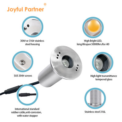 Светодиодные подводные фонари DMX Управление RGB Premium 1W / 2W / 3W Погребленный 316 нержавеющей стали для бассейнов