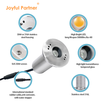 RGB Premium 1W / 2W / 3W Захороненные светодиодные подводные фонари DMX Control 316L из нержавеющей стали для бассейнов