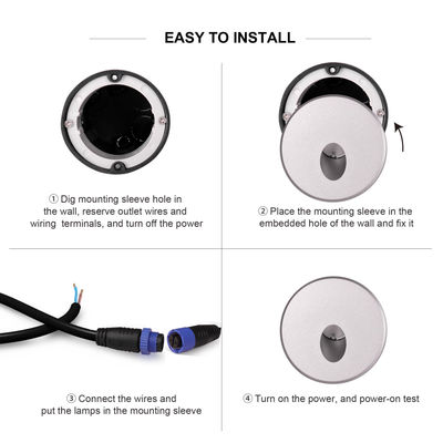 Светодиодные точечные светильники для лестниц, алюминиевый корпус, SMD LED, встраиваемый ступенчатый светильник с установочным аксессуаром