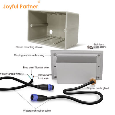Новые прямоугольные светодиодные ступенчатые светильники 3W SMD 170*106 мм AC100-240V IK10 для наружного освещения, белый цвет