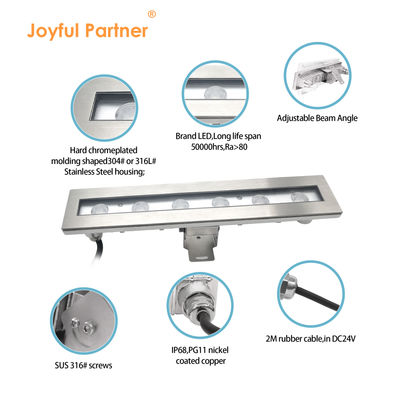 Linear Underwater Pool Light Hot Selling 316 Stainless Steel IP68 Waterproof 18W RGB3IN1 LED With Tripod