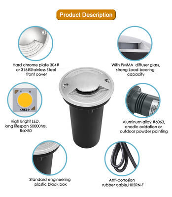 IP67 светодиодный прогулочный свет 1W 2W 3W один два четырехсторонний подземный свет