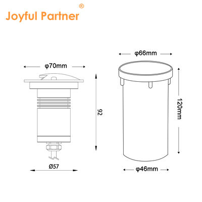 IP67 Диск над землей Светильники 100-240VAC LED одноцветный водонепроницаемый с пластиковой задней коробкой