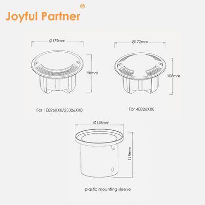 8W Drive Over Die Casting Aluminum Side Light COB LED DIA172MM With 1way/2way/4way IP67