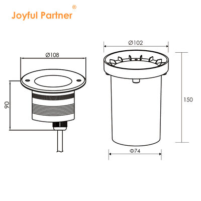 Подземные светодиодные садовые фонари 3W 6W 9W DC12V-24V DIA108MM с углом луча 30 градусов
