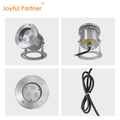 Подводные светодиодные светильники 3x3 Вт RGB 3-в-1 из нержавеющей стали 316SS IP68 12 В-24 В низковольтный прожектор для ландшафтного освещения