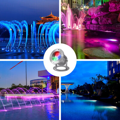 Подводные светодиодные светильники 3x3 Вт RGB 3-в-1 из нержавеющей стали 316SS IP68 12 В-24 В низковольтный прожектор для ландшафтного освещения