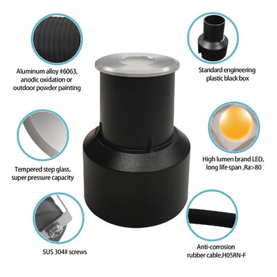 Светодиодные подземные светильники 3 Вт AC100-240V CREE LED Нержавеющая сталь 316 Крышка CE RoHS Завод OEM