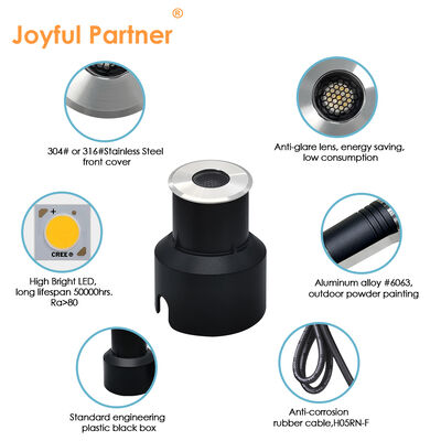 Подпольный свет IP67 3W CREE LED Противосветление Дизайн DIA45MM Алюминиевый корпус для дорог