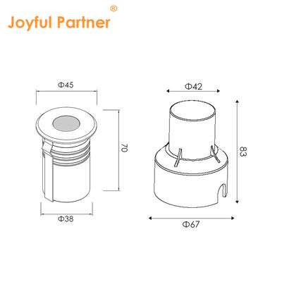 Подпольный свет IP67 3W CREE LED Противосветление Дизайн DIA45MM Алюминиевый корпус для дорог